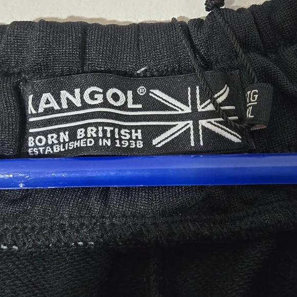 NWT Kangol Mens XXL Black Blue Stripe Track Pants Streetwear Joggers Retro NY - Picture 4 of 13